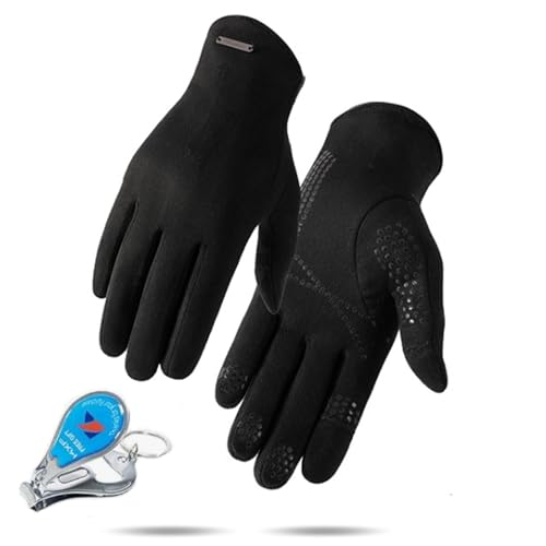 KXF Damen Winter Warm Touchscreen Wildleder Handschuhe 2-Fingerlose Thermo Slim Cut Anti-Rutsch-Handschuhe für kaltes Wetter Frauen Radfahren von KXF