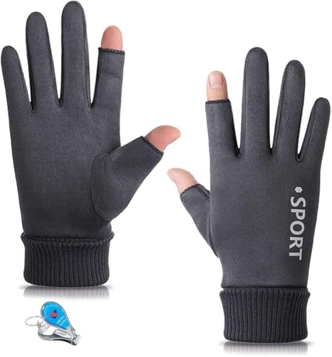 KXF Uni Sport Fingerlose Offene Finger Winter Warm Thermo Touchscreen Handschuhe für Damen Herren von KXF