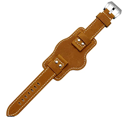 KXQYIKYI Dualuse-Lederuhr-Vintage-Armband aus Rindsleder, Dicker Riemen für Panerai, Freizeit-Armband, weiches Armband, 20 22 24 26 mm von KXQYIKYI