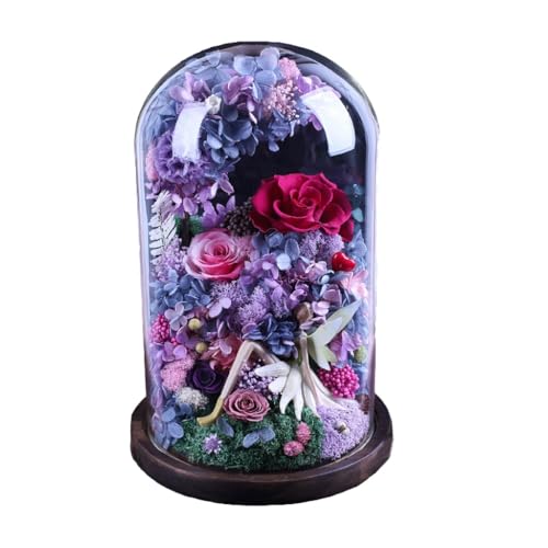 KXQYIKYI Eternals Blumen-Geschenkbox mit Glasdeckel für Hochzeitsgeschenke zum Geburtstag der Freundin (D 17 * 29 cm) von KXQYIKYI