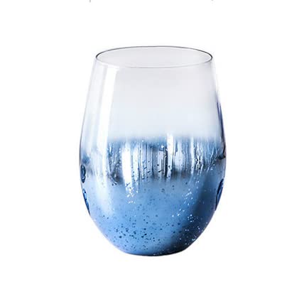 KXQYIKYI Weinglas aus Glas, 500 ml, kreatives blaues Sternen-Rotweinglas, Kelch, Delight-Cocktailgläser, Champagner, Whiskey, Saft, Weinset (520 ml) von KXQYIKYI