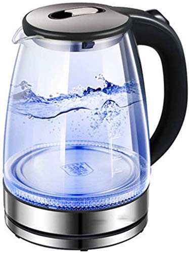 Wasserkocher, Glas-Wasserkocher, Temperaturregelung, Teekessel mit Warmhaltefunktion, 1500 W, schnell kochender Wasserkocher, elektrisch, LED-Beleuchtungslicht, kabelloser Wasserkocher 1,7 l, von KXQYIKYI