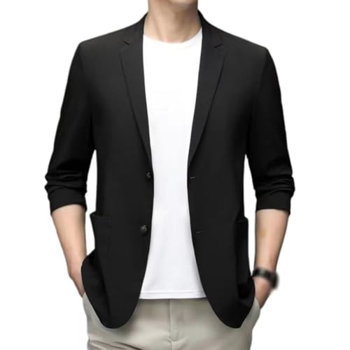 KYATON Herren Freizeitanzug Blazer Jacken, Leichte Revers Anzugjacke 2 Knöpfe Slim Fit Business Anzugjacke Sommer Party Smokingjacke Moderne Freizeitjacke Top Schwarz XL KYATON Herren Freizeitanzug Blazer Jacken, Leichte Revers Anzugjacke 2 Knöpfe Slim Fit Business Anzugjacke Sommer Party Smokingjacke Moderne Freizeitjacke Top Schwarz XL von KYATON