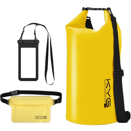 Wasserdichte Tasche mit verstellbarem Schulterriemen, Inhalt 20 l, 3-in-1 Mehrzweckbeutel mit Aufbewahrungstasche für ein Mobiltelefon und einer weite... von KYG