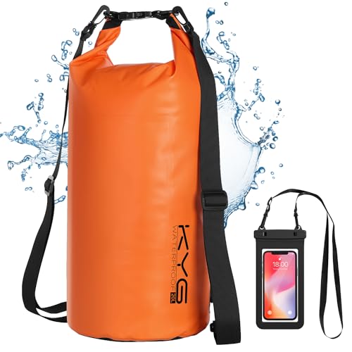 KYG Dry Bag wasserdichte Tasche, 5L/10L/20L, mit Wasserdicht Handyhülle, Trockentasche für Strand und Outdoor Sport, Wandern, Skifahren, Angeln, Klettern, Camping, Surfen, Rafting von KYG