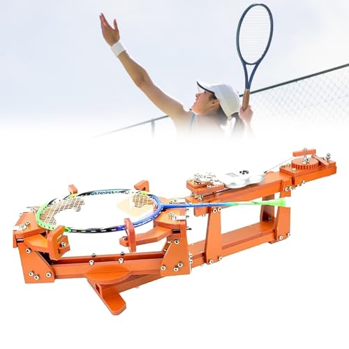 Badminton Einfädelmaschine Badmintonschläger Einfädelmaschine Tennisschläger Bespannungsmaschine Besaitungsmaschine für Badmintonschläger Fester 6-Punkt-Windentyp von KYZTMHC