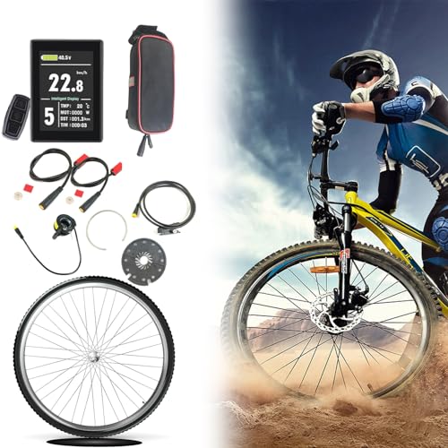 KYZTMHC Vorderradnabenmotor-Kit 36/48V 22A Elektrofahrrad-Kit KT-D12 Umbau eines E-Bikes zum Selbermachen LCD8S Umrüstsatz für Elektrofahrräder MS-BK-2R 130X Mountainbike-Set(36V500W,20'') von KYZTMHC