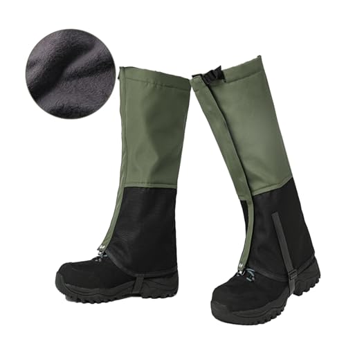 KZKZK Schneegamaschen, Outdoor-Gamaschen in Plus-Samt-Version, for Wandern im Schlamm, Sand und Schnee, for Jagen, Bergsteigen oder Skifahren, Unisex(Green,XL) von KZKZK