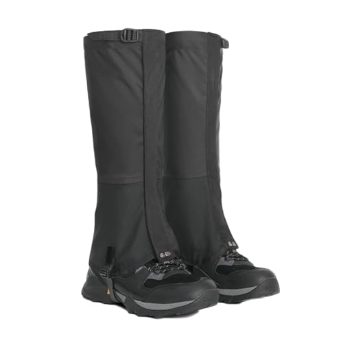 KZKZK Schneegamaschen, leichte und verstellbare Gamaschen, for Wandern im Schlamm, Sand und Schnee, Jagd, Bergsteigen oder Skifahren, for Männer und Frauen(Black,L) von KZKZK