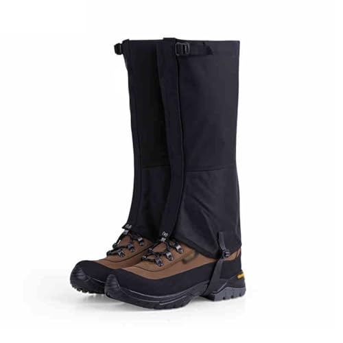 KZKZK Schneegamaschen, leichte und verstellbare Outdoor-Gamaschen for Erwachsene, for Wandern im Schlamm, Sand und Schnee, Jagd, Bergsteigen oder Skifahren, Unisex(Black,S) von KZKZK