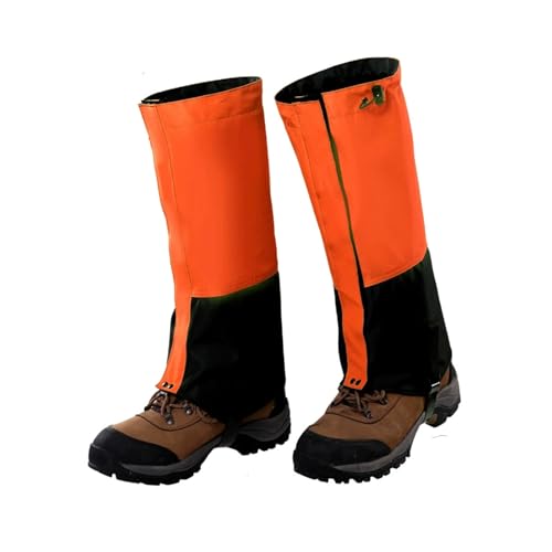 KZKZK Schneegamaschen, verstellbare Wanderbeinabdeckung, for Outdoor-Wandern im Schlamm, Sand und Schnee, Jagd, Bergsteigen oder Skifahren, Unisex(Orange,M) von KZKZK