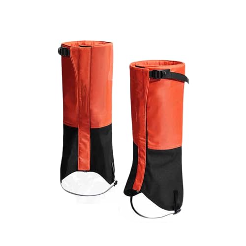 KZKZK Schneegamaschen, verstellbare Wanderbeinabdeckung, for Wandern im Schlamm, Sand und Schnee, Jagd, Bergsteigen oder Skifahren, for Männer und Frauen(Orange,XL) von KZKZK