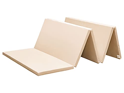 KaRaDaStyle Gymnastikmatte, faltbar, Stretch-Matten, 190,5 x 78,7 x 3 cm, Übung, Muskeltraining, Kinderspiel, horizontale Barmatte, Yoga, Sport, schalldicht, für den Heimgebrauch (beige) von KaRaDaStyle