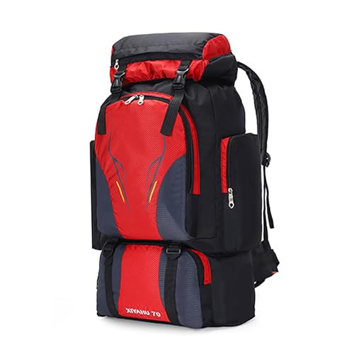 Kabxhueo 70L Ultra Leicht Wandern Rucksack Herren Damen Wasserdichter Trekkingrucksack Reiserucksack Backpacker Rucksack Für Wandern, Bergsteigen, Camping, Reisen, Klettern, Outdoor Sport,Rot Kabxhueo 70L Ultra Leicht Wandern Rucksack Herren Damen Wasserdichter Trekkingrucksack Reiserucksack Backpacker Rucksack Für Wandern, Bergsteigen, Camping, Reisen, Klettern, Outdoor Sport,Rot von Kabxhueo