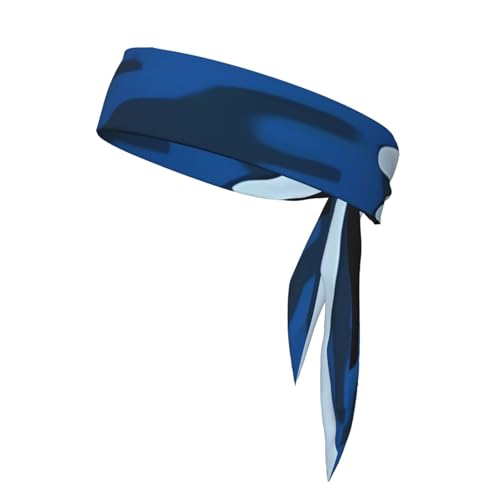 Blaues Camouflage-Sport-Kopftuch – Volldruck, leichtes Kopftuch für Bewegung und Sport von KadUe