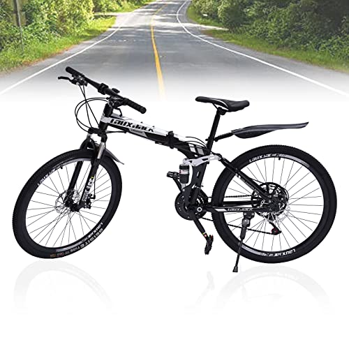 Kaibrite 26" Mountainbike Fahrrad Kohlenstoffstahl Fahrrad MTB 21 Gang Bremsscheiben Schwarz mit Gabelfederung Crossbike Fahrrad von Kaibrite