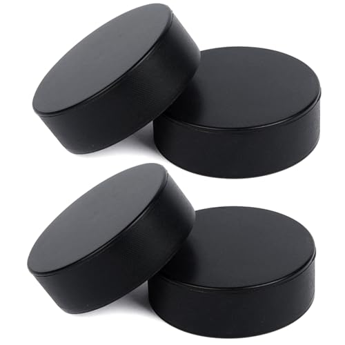 Kalastussaari Foam Ice Hockey Pucks, 4pcs weastresistente Eishockey-Pucks, leichte Hockey-Pucks für das Üben und das Klassische Training Soft Black Hockey Puck für den Innengebrauch von Kalastussaari