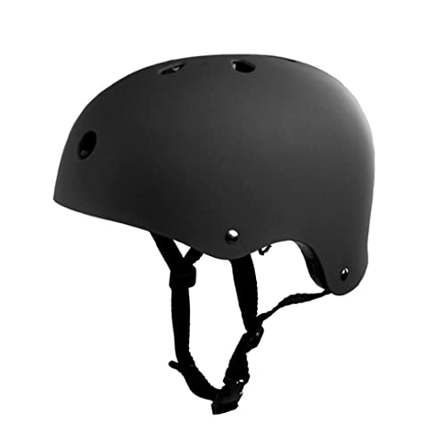 Kalastussaari Skateboard -Helm Kid Kid Adult Bike Safety Helm Belüftung für Multi Sports Radsport Skateboards Roller Roller M Black 1pc Sicherheitshelm von Kalastussaari