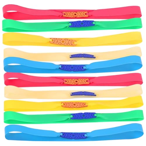 Kalastussaari Slingshot Ersatzbandsets, 10pcs Frameless Slingsshot Armband, Flache elastische Gummibänder, Stiller Gummischlangenschlauch für die Jagd, zufällig gefärbt von Kalastussaari