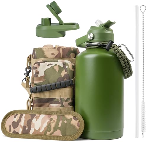 Kalawen Trinkflasche Edelstahl 1,89L Sportflasche Fitness Wasserflasche Auslaufsicher Hält 48h Thermo und 24h Kalt Trinkflasche Sport BPA Frei Wasserflasche Outdoor Kohlensäure Geeignet von Kalawen