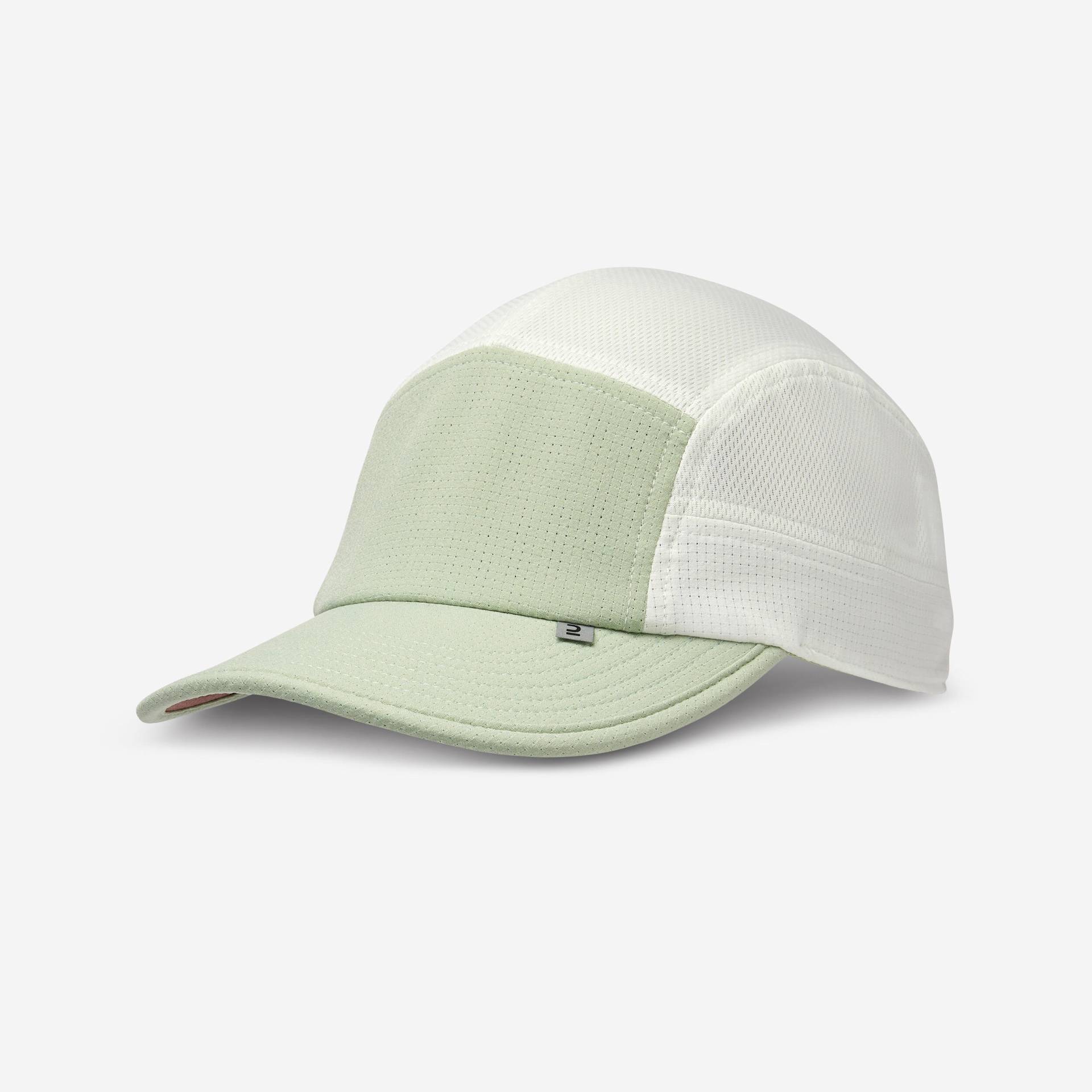 Lauf-Cap Schirmmütze Unisex 5 Panel - grün/weiss von Kiprun