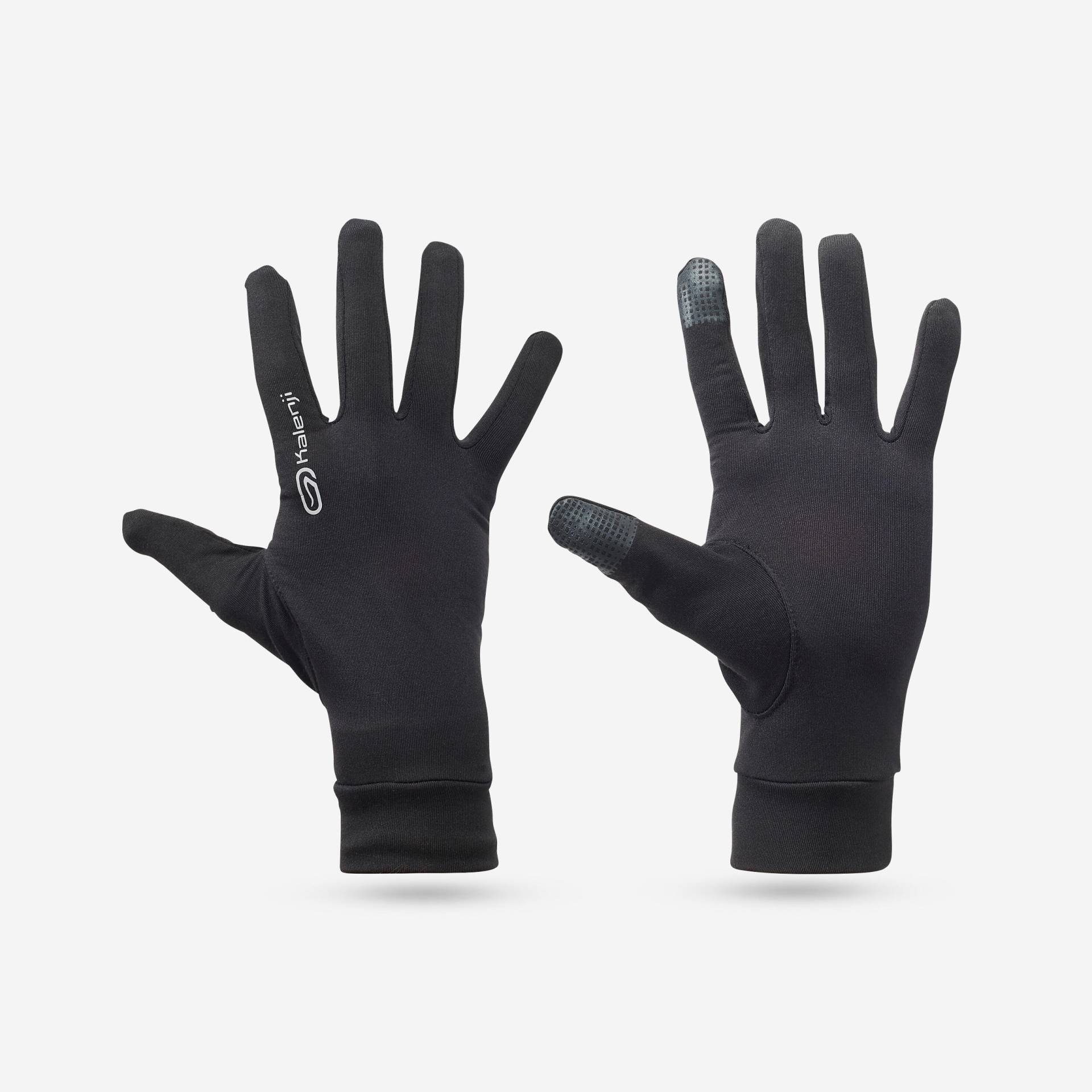 Lauf-Handschuhe Touchscreen Funktion - Run 100 schwarz von Kalenji
