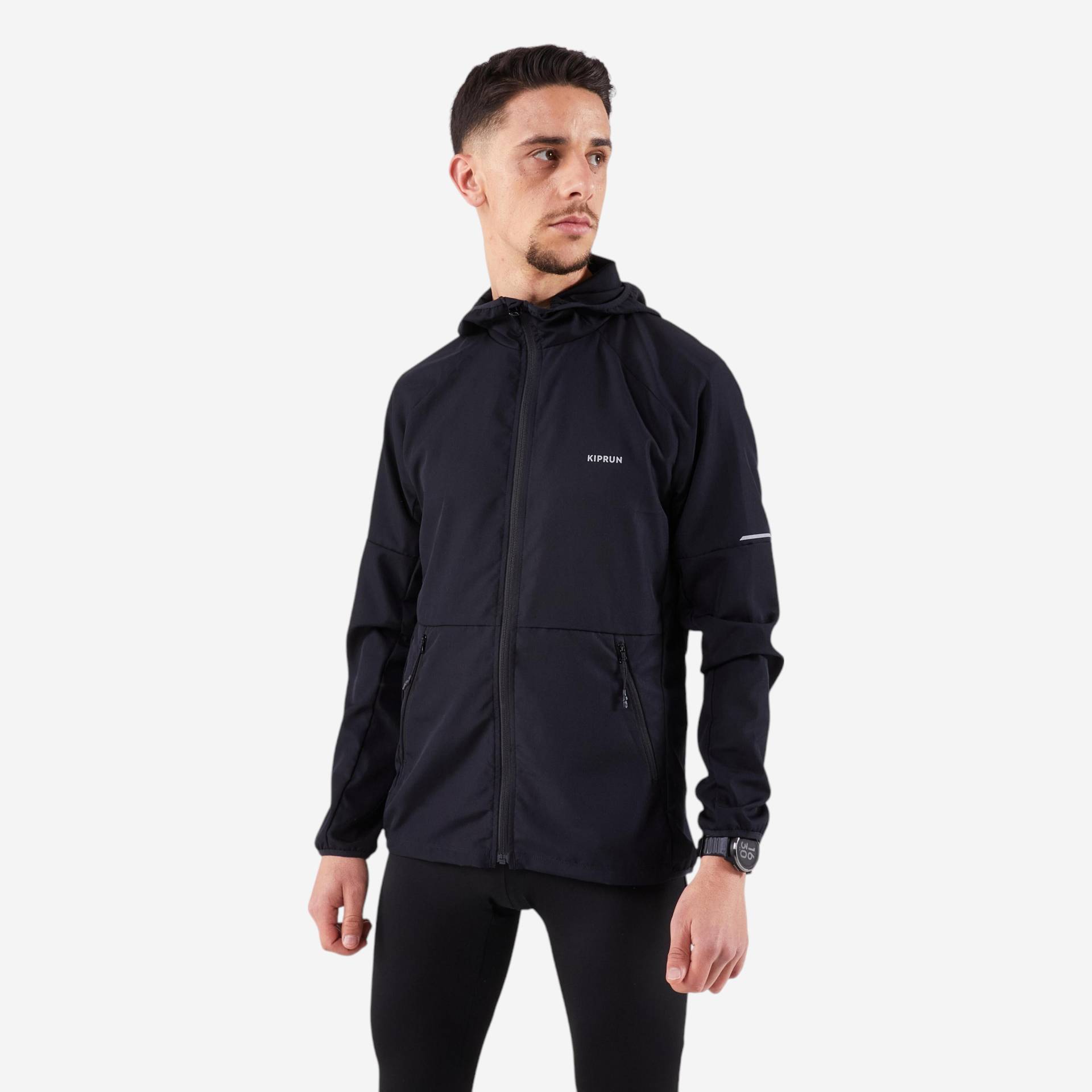 Laufjacke Trailrunning Herren winddicht - Run 100 schwarz Laufjacke Trailrunning Herren winddicht - Run 100 schwarz von Kiprun