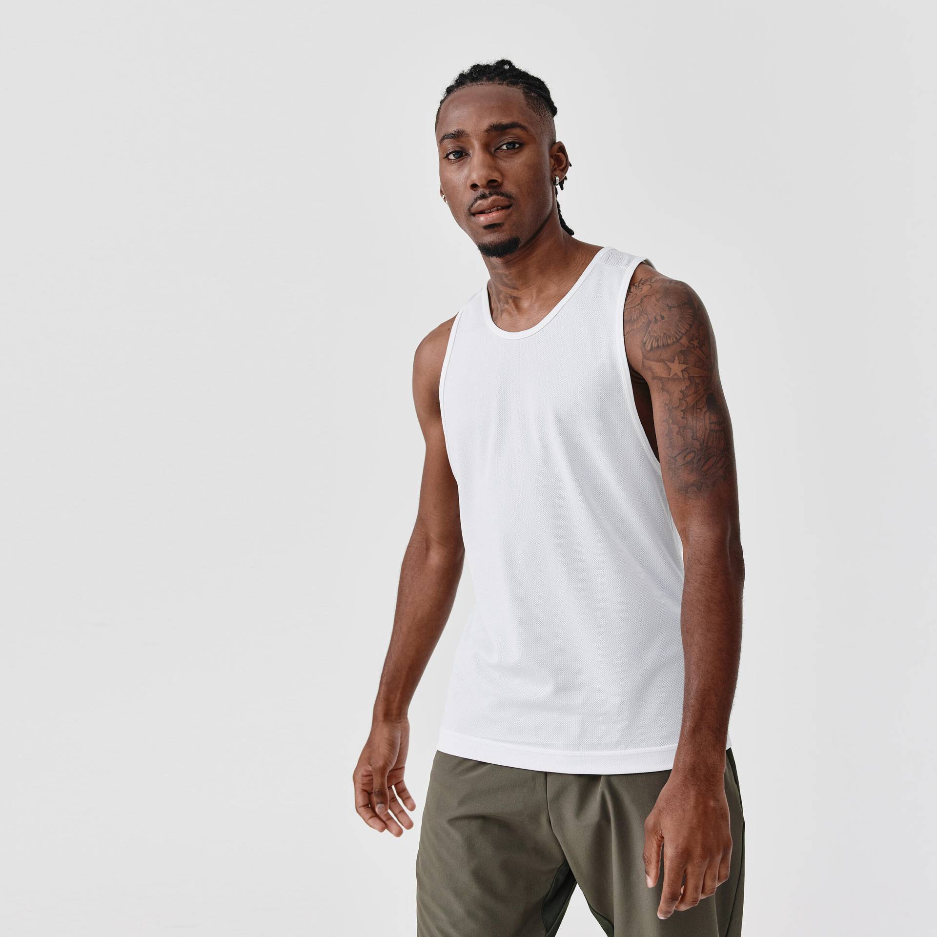 Lauf-Tanktop Herren atmungsaktiv - Dry weiss von Kalenji