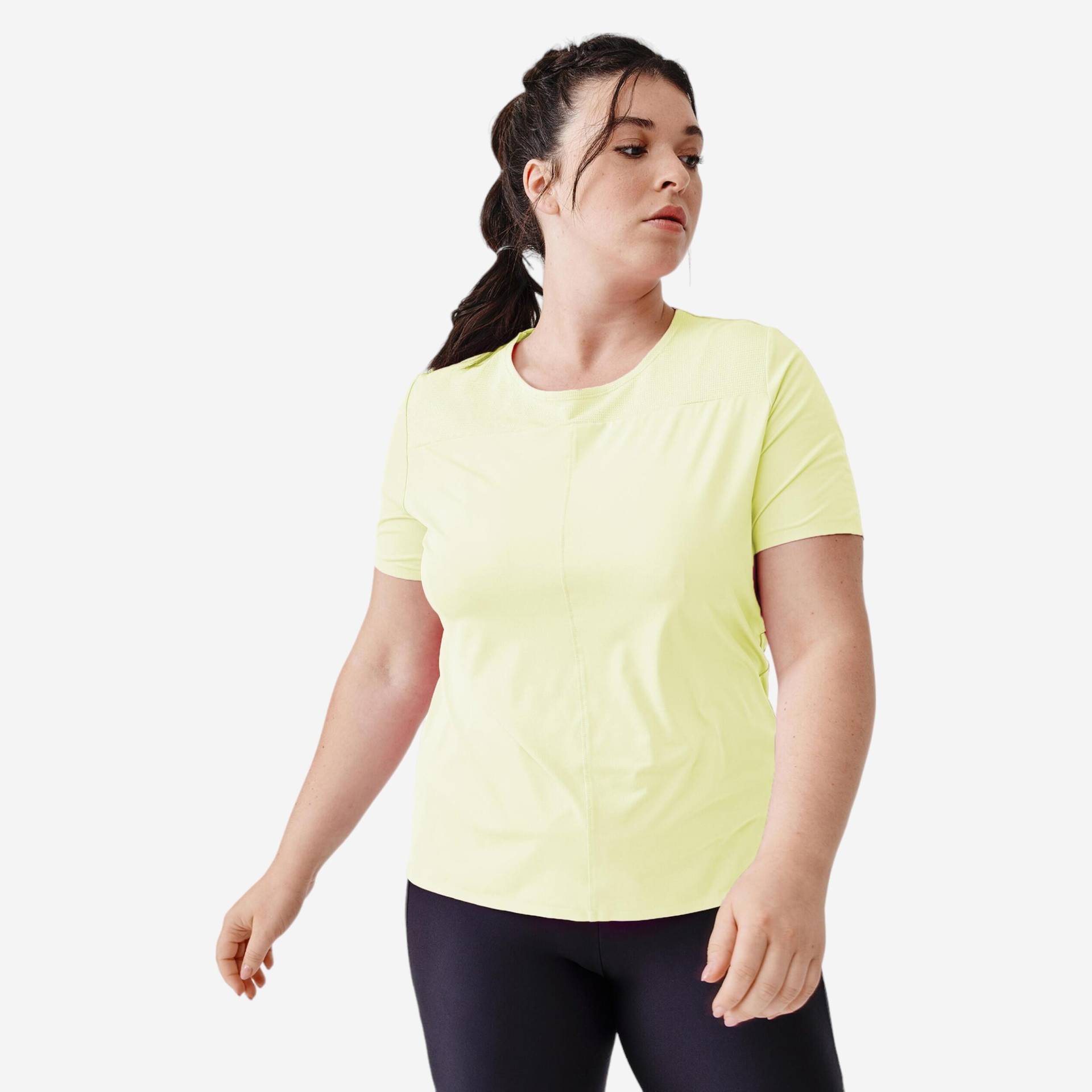 Laufshirt kurzarm Damen atmungsaktiv - Dry+ Breath neongelb von Kalenji