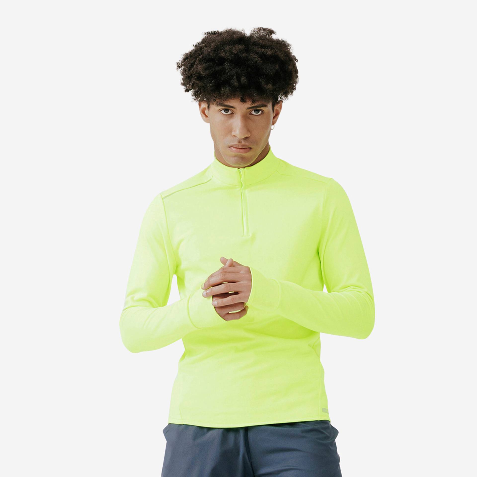 Laufshirt langarm Herren gut sichtbar - Warm Day Visibility von Kalenji