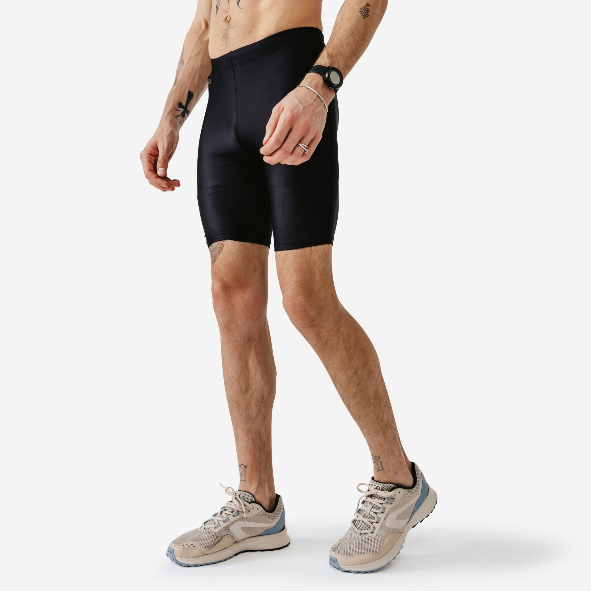 Lauftights kurz Radlerhose Herren atmungsaktiv - Dry schwarz von Kalenji