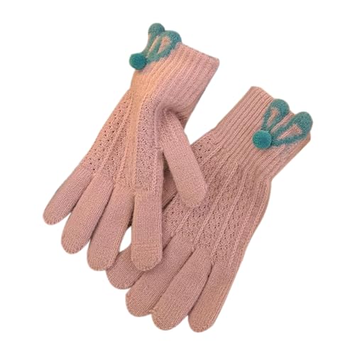 Warme dehnbare Fäustlinge für Erwachsene, gestrickt, Touchscreen, Vollfinger-Handschuhe, Strickhandschuhe für kaltes Wetter, Radfahren von Kalttoy
