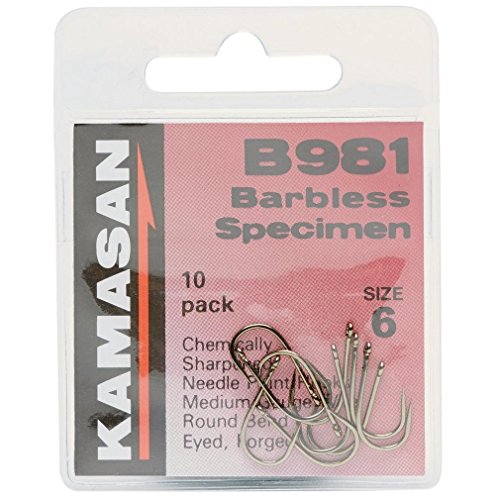 Kamasan B981 Eyed Barbless Haken - Größe 6 Fishing Gear Eine Farbe, Einheitsgröße Kamasan B981 Eyed Barbless Haken - Größe 6 Fishing Gear Eine Farbe, Einheitsgröße von Kamasan