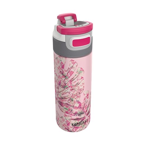 KAMBUKKA Unisex-Adult Elton Insulated Vakuumisolierte Trinkflasche, Monstera Leaves, 500 von Kambukka