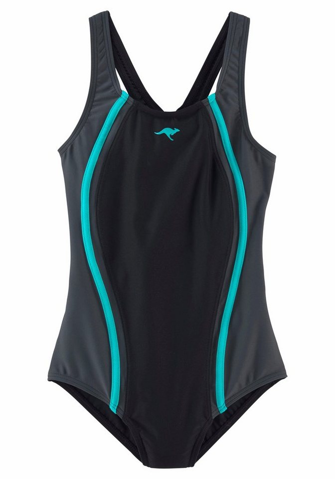 KangaROOS Badeanzug sportiver Stil, mit Kontrastnähten, Marken-Logo-Print KangaROOS Badeanzug sportiver Stil, mit Kontrastnähten, Marken-Logo-Print von KangaROOS