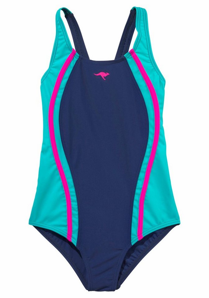 KangaROOS Badeanzug sportiver Stil, mit Kontrastnähten, Marken-Logo-Print KangaROOS Badeanzug sportiver Stil, mit Kontrastnähten, Marken-Logo-Print von KangaROOS
