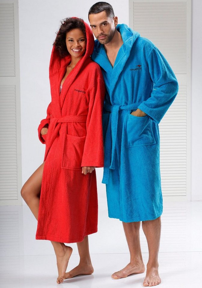 KangaROOS Unisex-Bademantel Cassidy, für Damen & Herren, Standardlänge & Überlänge, Langform, Walkfrottee, Kapuze, Gürtel, mit Taschen, Männer und Frauen, Baumwolle, Reise, Hotel, Sauna, S-3XL KangaROOS Unisex-Bademantel Cassidy, für Damen & Herren, Standardlänge & Überlänge, Langform, Walkfrottee, Kapuze, Gürtel, mit Taschen, Männer und Frauen, Baumwolle, Reise, Hotel, Sauna, S-3XL von KangaROOS