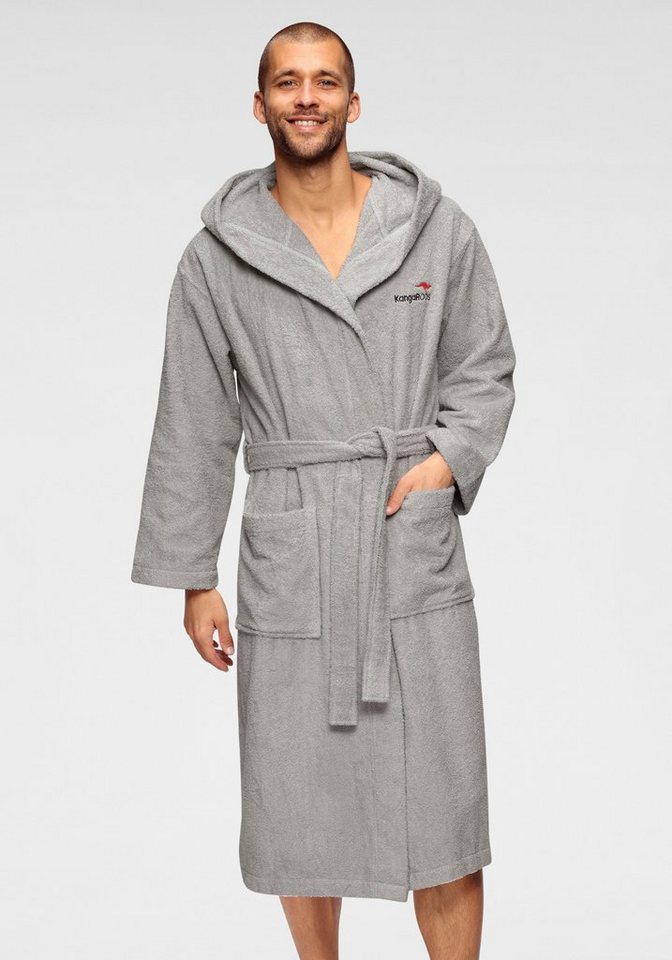 KangaROOS Unisex-Bademantel Cassidy, für Damen & Herren, Standardlänge & Überlänge, Langform, Walkfrottee, Kapuze, Gürtel, mit Taschen, Männer und Frauen, Baumwolle, Reise, Hotel, Sauna, S-3XL KangaROOS Unisex-Bademantel Cassidy, für Damen & Herren, Standardlänge & Überlänge, Langform, Walkfrottee, Kapuze, Gürtel, mit Taschen, Männer und Frauen, Baumwolle, Reise, Hotel, Sauna, S-3XL von KangaROOS