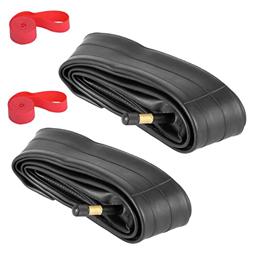 Kangtm 2Pack 700X35-43C Fahrrad Innen mit 2 Felgen Streifen Schrader Ventil Gummi Fahrrad Reifen für 700C Rennrad von Kangtm