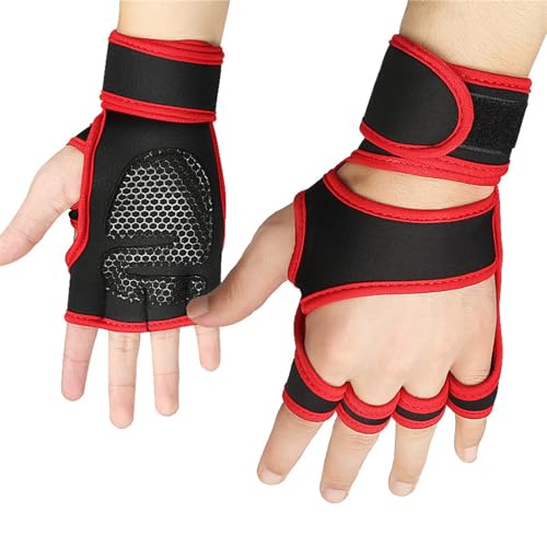 Kaohxzklcn 1 Paar Gewichtheber-Handschuhe mit Handgelenkstütze, Fitness-Handschuhe, Handgriffe für Männer und Frauen, Fitness, Fitnessstudio, Gewichtheben von Kaohxzklcn