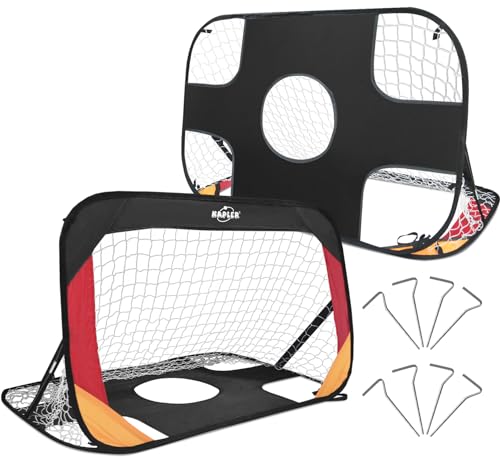 Kapler Pop-Up Fussballtore 2er Set in Deutschen Nationalfarben: 100CM Breit - Fußballtore für Garten Kinder 2er Set - Ideal für Training & Spiele Kapler Pop-Up Fussballtore 2er Set in Deutschen Nationalfarben: 100CM Breit - Fußballtore für Garten Kinder 2er Set - Ideal für Training & Spiele von Kapler