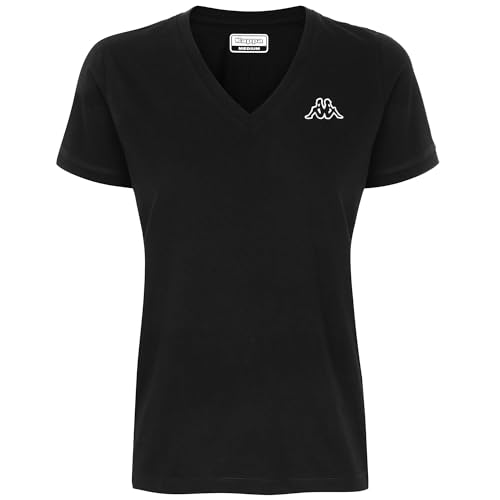 Kappa Damen Logo Cabou T-Shirt, Schwarz, XL Kappa Damen Logo Cabou T-Shirt, Schwarz, XL von Kappa