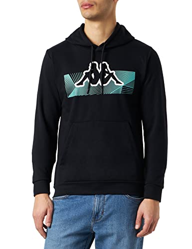 Kappa Herren Eldyn Graphik Sweatshirt, Schwarz, XL von Kappa