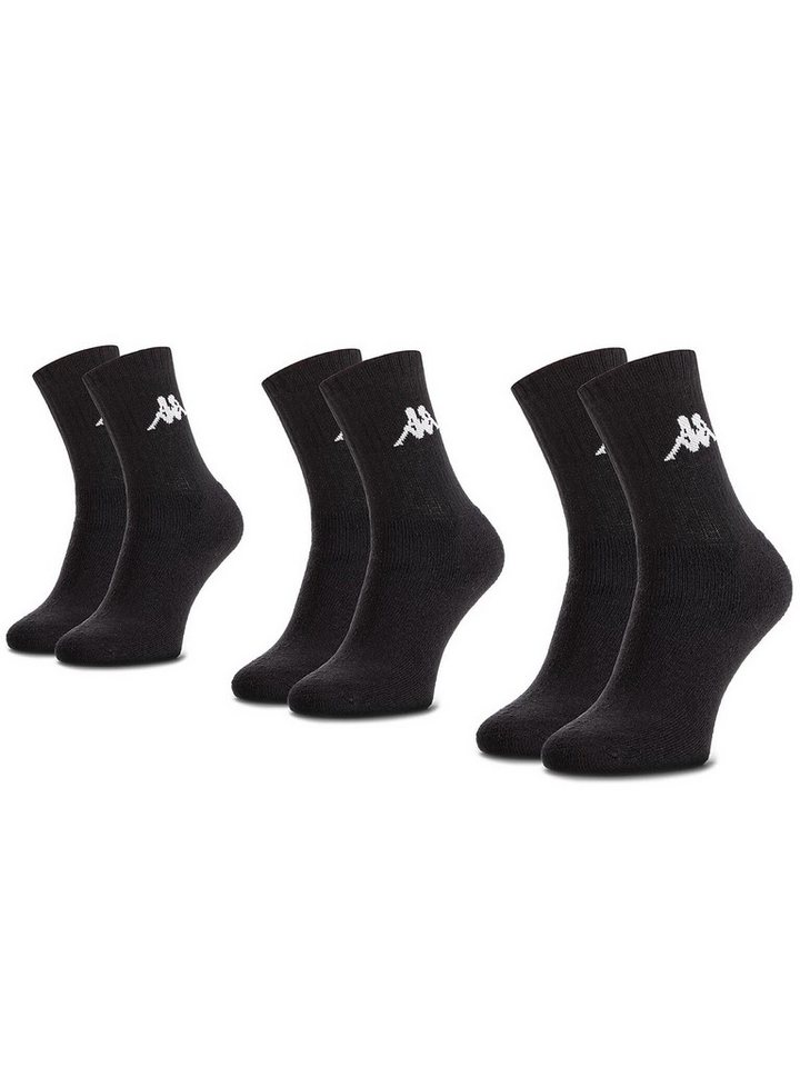 Kappa Sneakersocken 3er-Set hohe Unisex-Socken 704304 Black 005 von Kappa