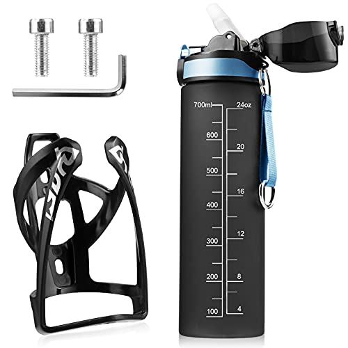 Kapsuen Flaschenhalter Fahrrad Set, Getränkehalter Fahrrad mit 610ml 700ml 750ml Wasserflasche, Schrauben, Leicht Stark Trinkflaschenhalter für MTB, Rennrad, Fahrrad, Mountainbikes von Kapsuen