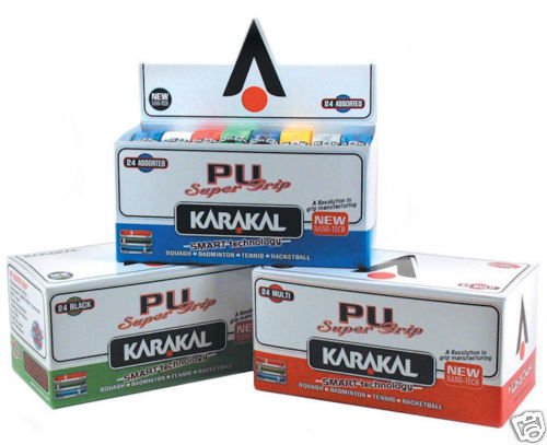 KARAKAL PU Super-Grips Box Of 24 Grip Racket Assorted von Karakal