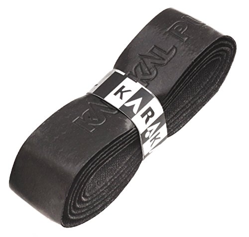 Karakal, Griffband / Griff-Tape, selbstklebend, für Badminton / Squash / Tennis / Hockey / Curling, Polyurethan, ausgezeichnete Griffigkeit, Schwarz , 3 Grips von Karakal