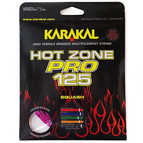 Karakal Hot Zone Pro 125 Squash-Saiten-Set, Farbe: Pink/Schwarz von Karakal