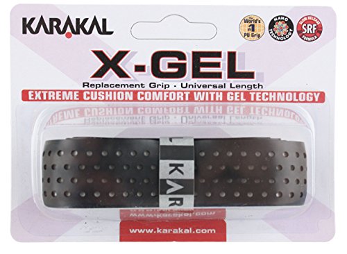 X-Gel Basisgriffband von Karakal, für Tennis-, Badminton- und Squash-Schläger geeignet, schwarz von Karakal