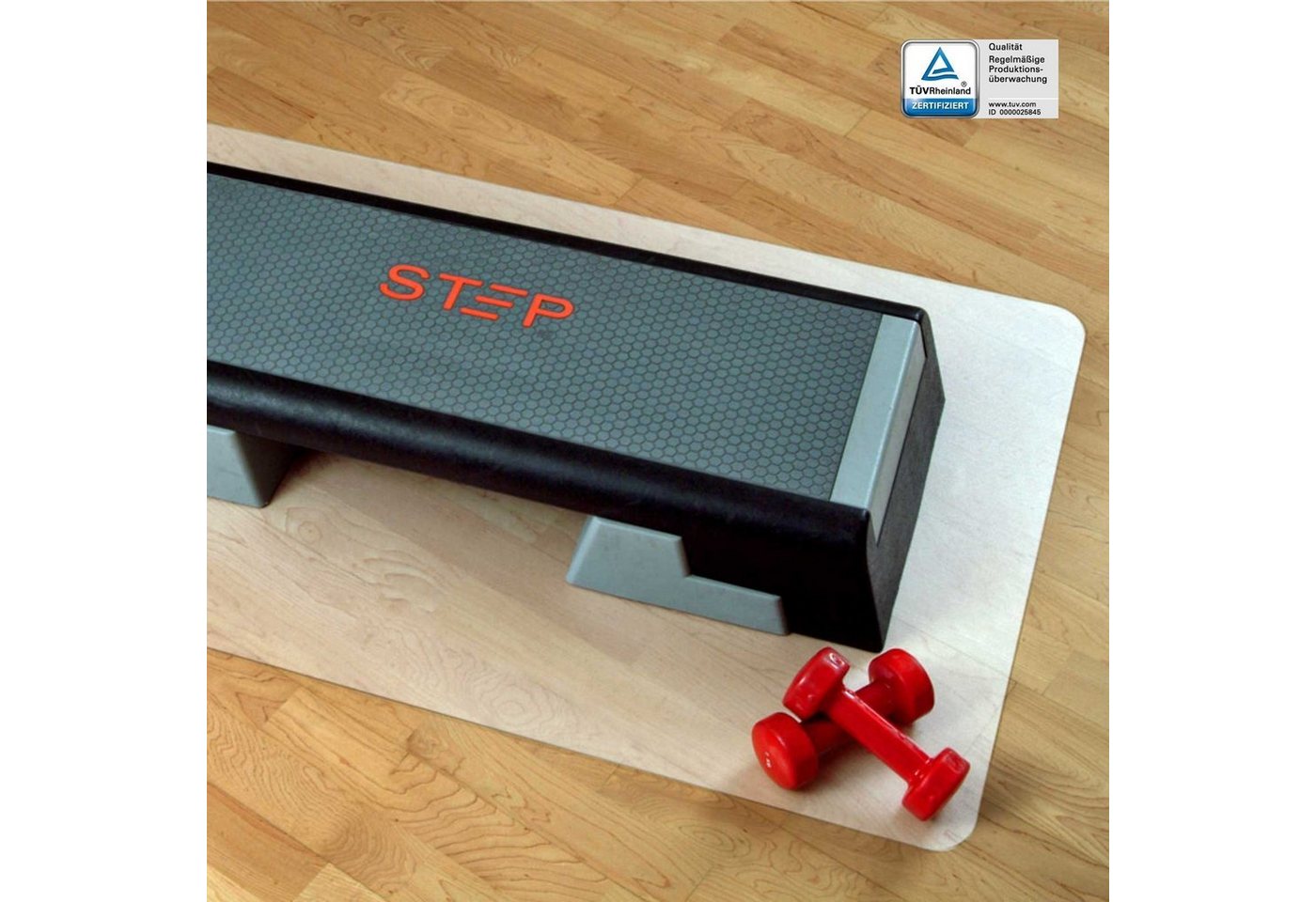 Karat Bodenmatte Unterlegmatte für Fitnessgeräte, Bodenschutz, rechteckig, halbtransparent von Karat